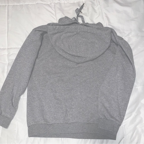 ADIDAS HEATHER GREY GRAY FLEECE PULLOVER HOODIE OVERSIZE ADICOLOR TREFOIL JACKET - Picture 7 of 8